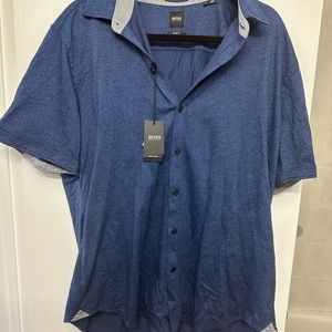 Boss by Hugo Boss Men Button up collared t-shirt